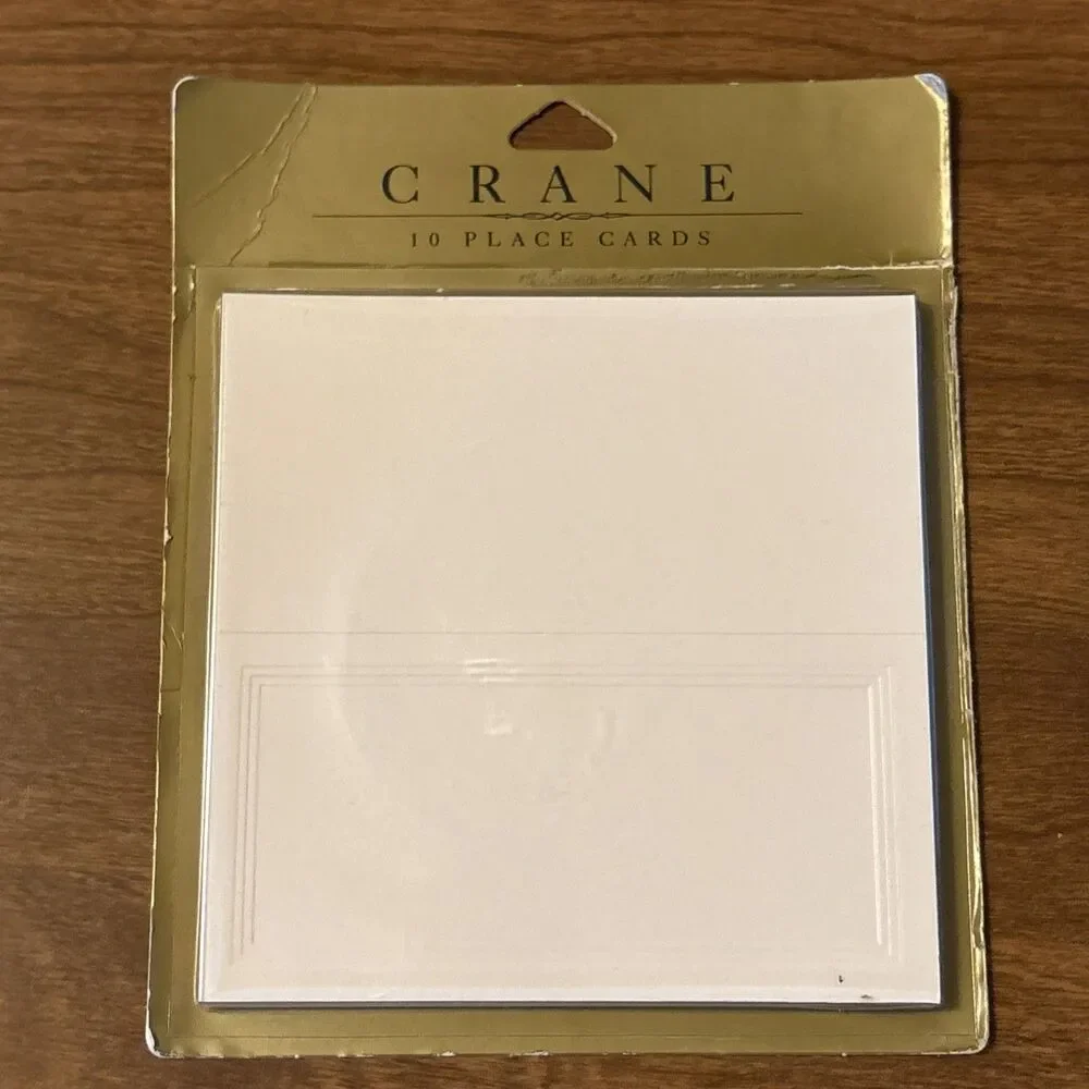 Crane Open Pack Nine (9) Plain White Place Cards